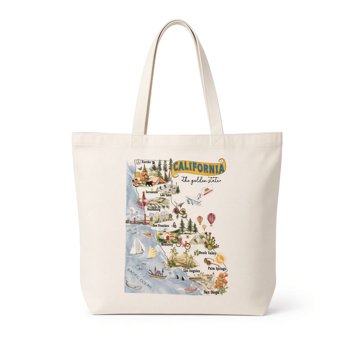 Healdsburg California Map Tote Bag, product photo