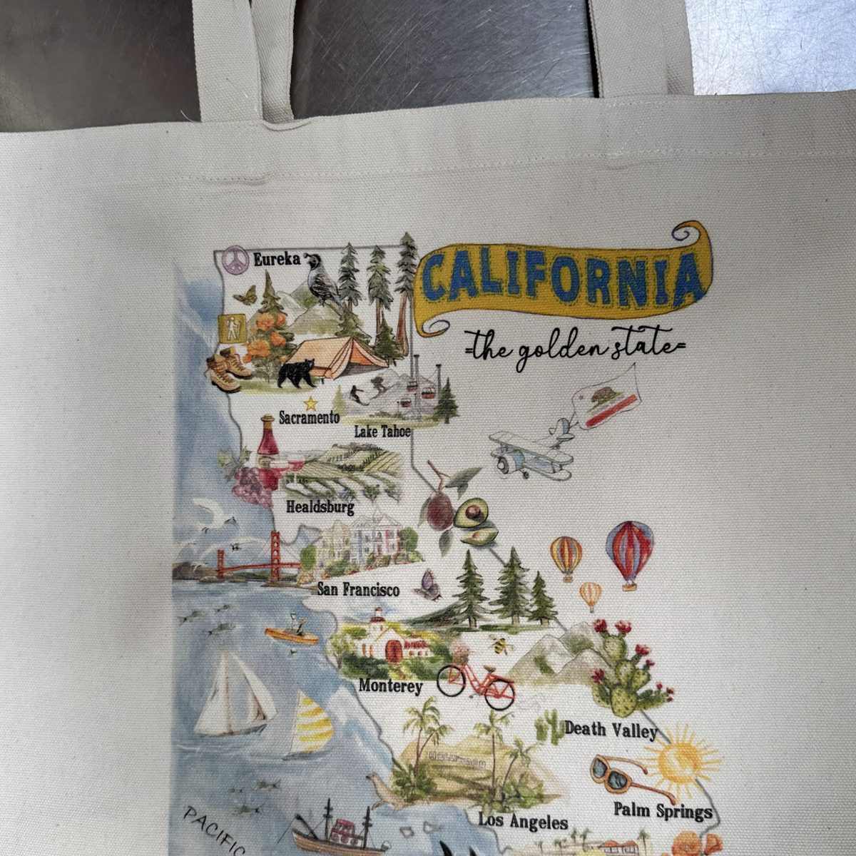 Healdsburg California Map Tote Bag, product photo 3